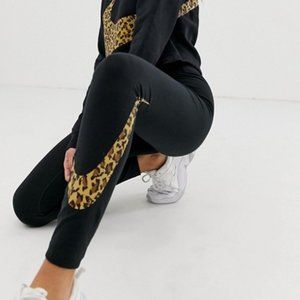 Nike Leggings with Leopard Swoosh, Size M
